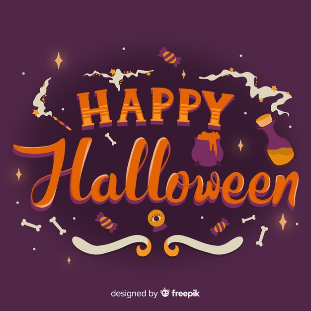 Kreatywnie szczęśliwy Halloween literowania tło