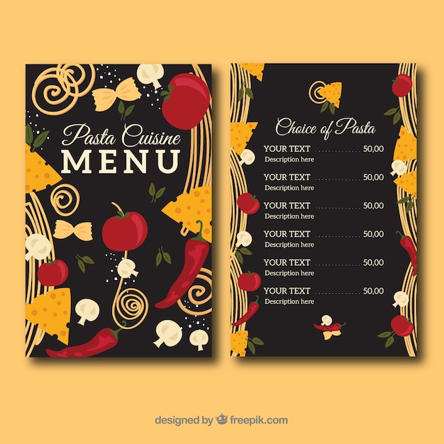 Kreatywny Czarny Szablon Menu