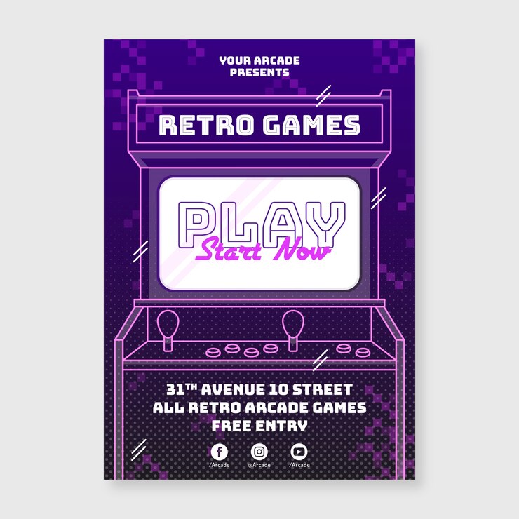 Bezpłatny plik Wektor kreatywny plakat do gier retro