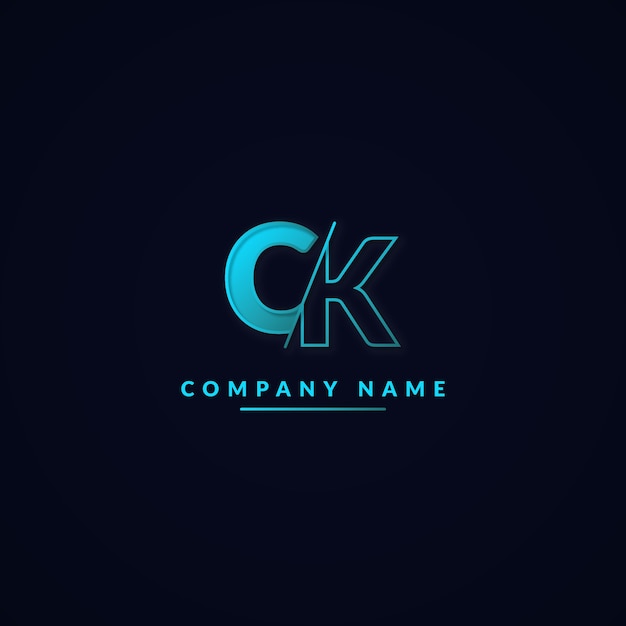 Bezpłatny wektor kreatywny profesjonalny szablon logo ck