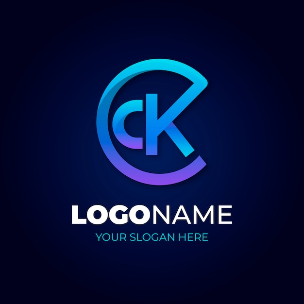 Bezpłatny wektor kreatywny profesjonalny szablon logo ck