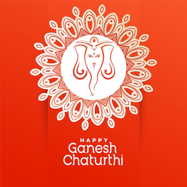 Bezpłatny wektor kreatywny szczęśliwy pozdrowienie festiwalu ganesh chaturthi