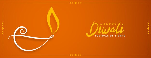 Kreatywny szczęśliwy projekt banera diwali diya