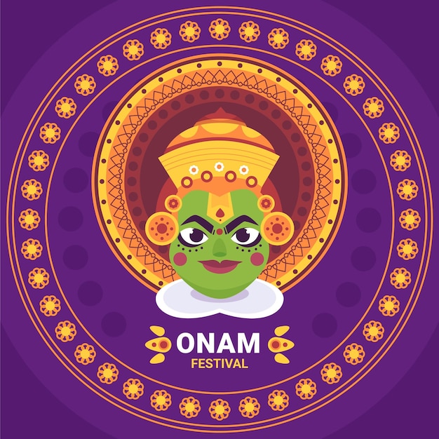 Kreskówka Indyjska Ilustracja Onam