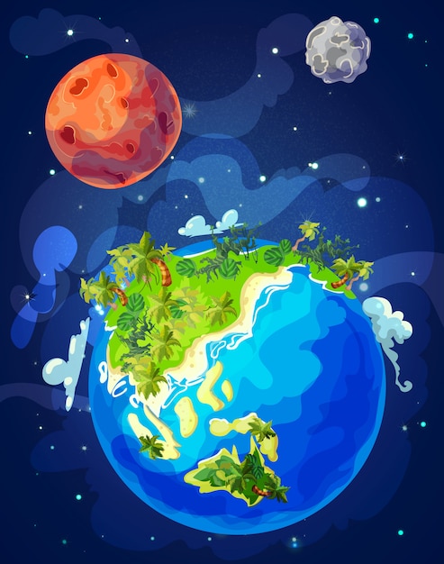 Kreskówka naturalny szablon globu ziemi