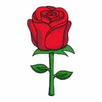 Bezpłatny wektor kreskówka zarys róży