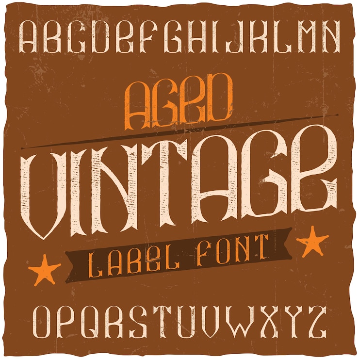 Bezpłatny plik Wektor krój pisma vintage etykiety o nazwie vintage. dobra czcionka do użycia w wszelkich starych etykietach lub logo.