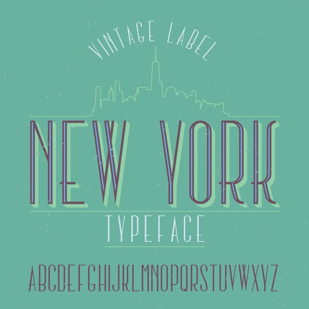 Krój pisma vintage o nazwie New York