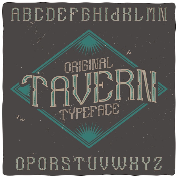 Bezpłatny wektor krój pisma vintage o nazwie „tavern”.