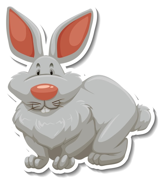 Bezpłatny wektor królik postać z kreskówki na białym tle
