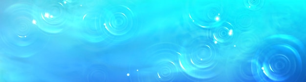 Kropla Wody, Fala, Okrąg Tekstura Na Powierzchni Wektora Abstrakcyjny Realistyczny Ruch Dźwiękowy Muzyki 3d Z Koncentrycznym Okrągłym Pierścieniem Niebieski Widok Z Góry Wzór Morza Z Koncepcją Sztuki Płynnego Okrągłego Ruchu Wodnego