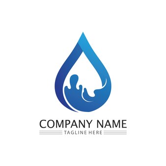 Kropla wody i ikona fala logo szablon projektu ilustracji wektorowych