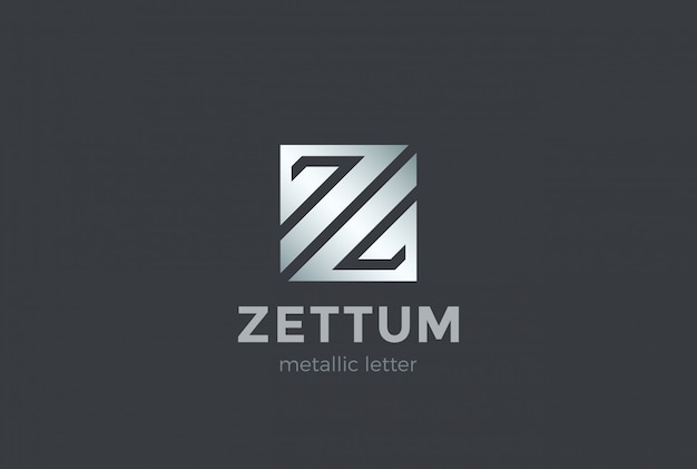 Kwadratowy kształt litery z logo szablon metaliczny. korporacyjnych finansowych biznesowych moda nauka technologia logotyp ikona koncepcja