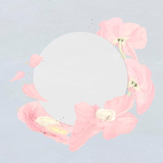 Kwiat rama wektor, różowy mak streszczenie sztuka