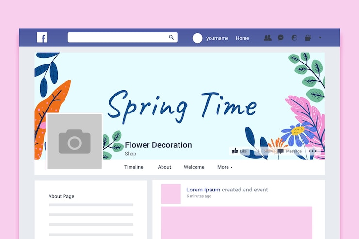 Bezpłatny plik Wektor kwiatowa kolorowa wiosenna okładka na facebooka