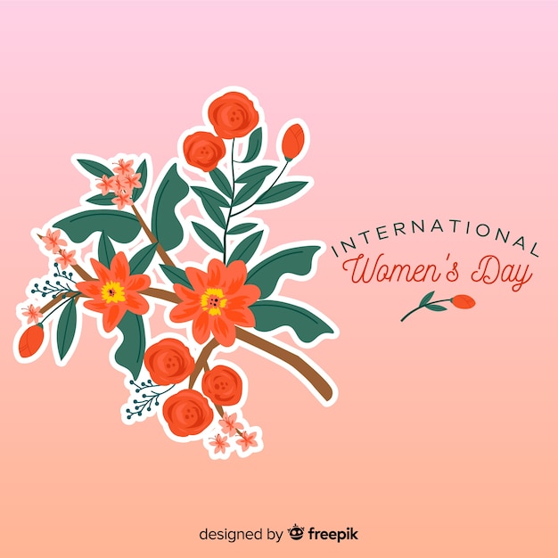 Bezpłatny wektor kwiatowy dzień kobiet tła