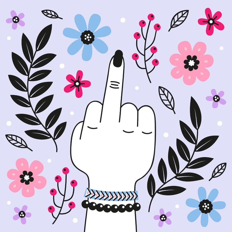 Bezpłatny plik Wektor kwiatowy symbol fuck you