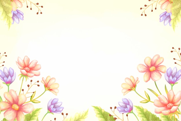Bezpłatny wektor kwiaty w akwarela tło w pastelowych kolorach
