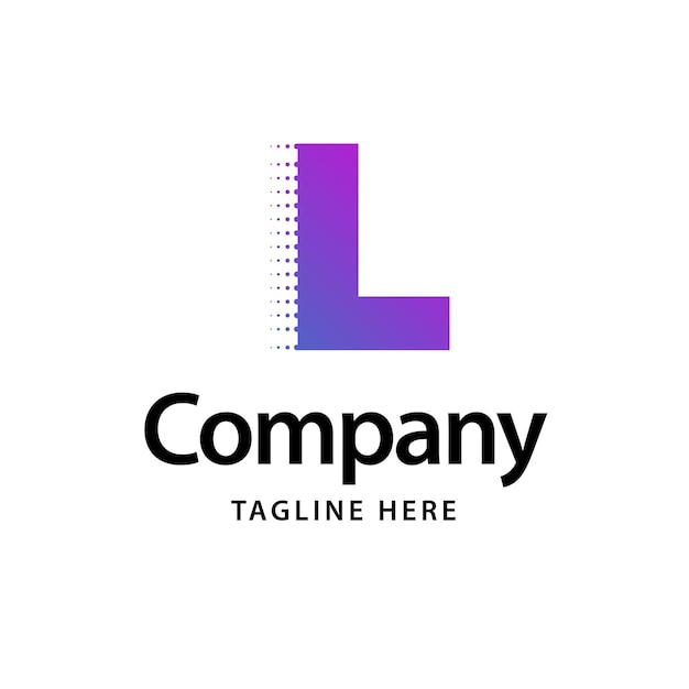 Bezpłatny wektor l fioletowe logo biznes projekt tożsamości marki ilustracja wektorowa