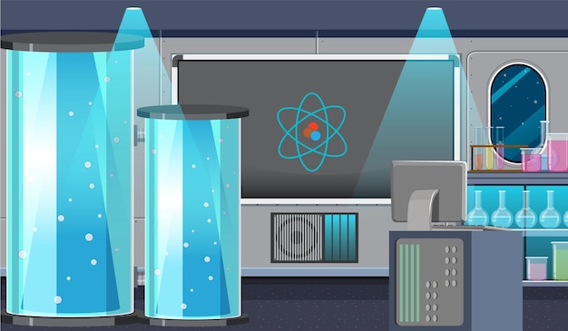 Bezpłatny wektor laboratorium naukowe do eksperymentów chemicznych