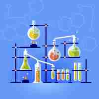 Bezpłatny wektor laboratorium naukowe płaska konstrukcja