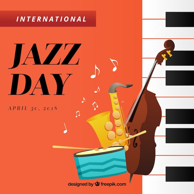Bezpłatny wektor Ładne tło dla międzynarodowego dnia jazzu