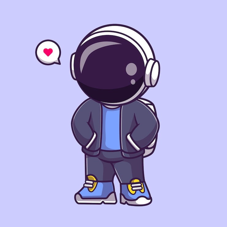 Bezpłatny plik Wektor ładny fajny astronauta na sobie kurtkę kreskówka wektor ikona ilustracja. ikona mody nauki na białym tle
