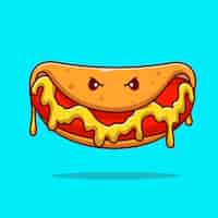 Bezpłatny wektor Ładny hotdog potwór kreskówka wektor ikona ilustracja. jedzenie wakacje ikona koncepcja na białym tle płaski