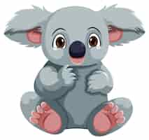 Bezpłatny wektor Ładny koala postać z kreskówki na białym tle