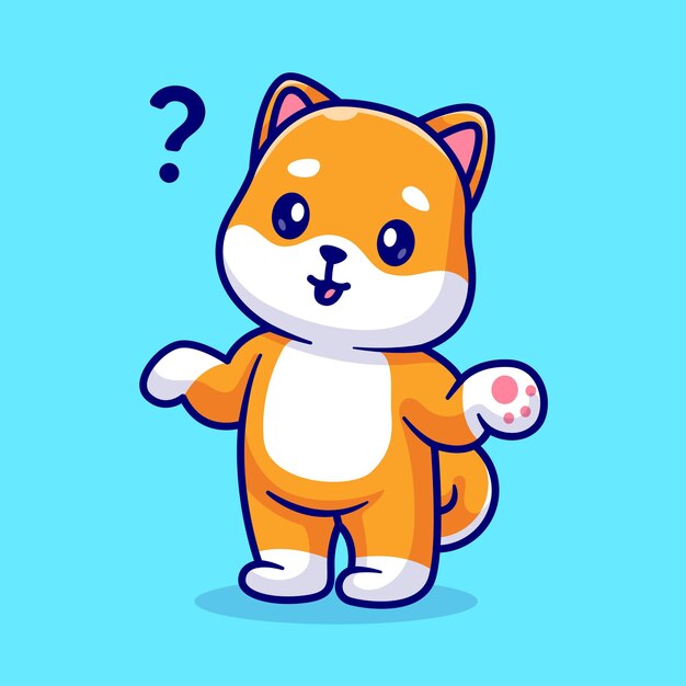 Ładny pies shiba inu mylić kreskówka wektor ikona ilustracja zwierzę natura ikona koncepcja na białym tle