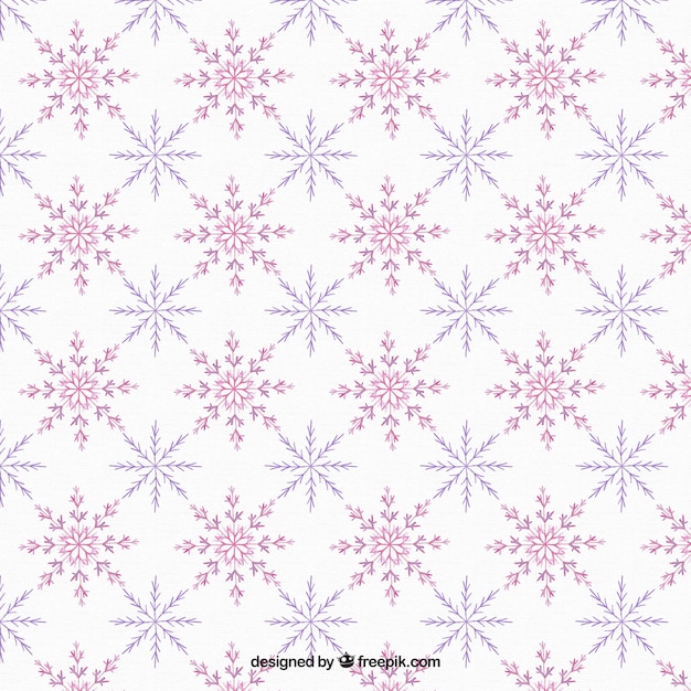 Bezpłatny wektor Ładny wzór fioletowe płatki śniegu