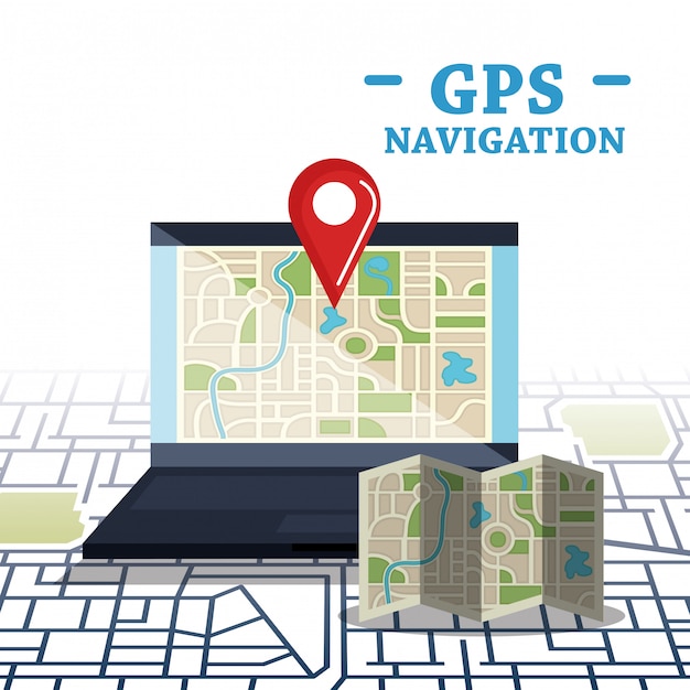 laptop z oprogramowaniem do nawigacji GPS