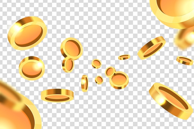 Bezpłatny wektor latające złote monety ilustracji wektorowych