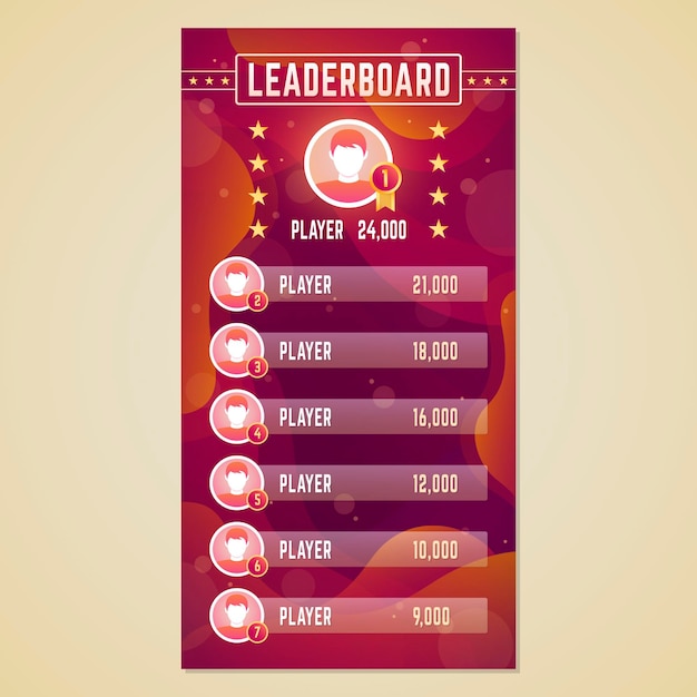 Bezpłatny wektor leaderboard z abstrakcyjnym tłem