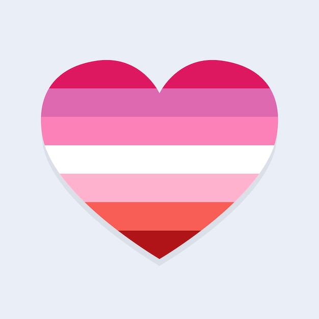 Lesbijska flaga w kształcie serca Heart