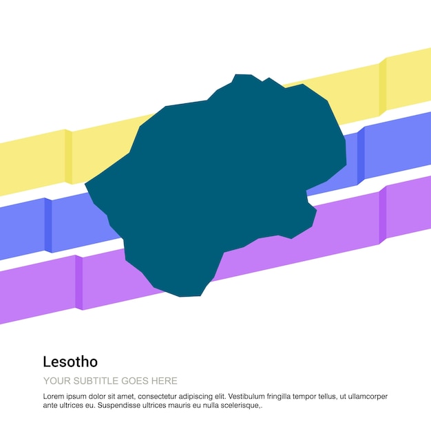 Lesotho mapa projekt z białym tłem