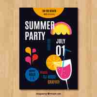 Bezpłatny wektor letnie party plakat