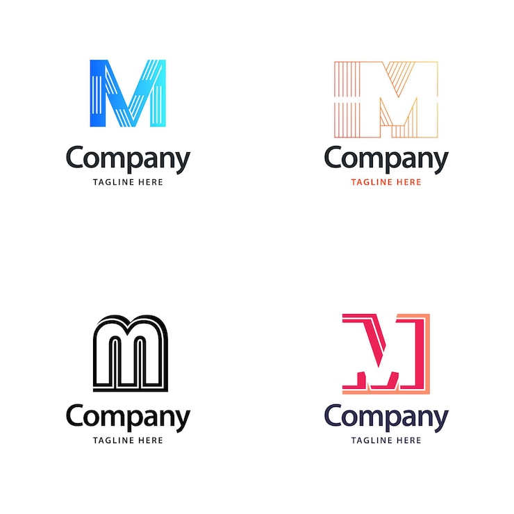 Bezpłatny plik Wektor letter m big logo pack design kreatywny nowoczesny projekt logo dla twojej firmy