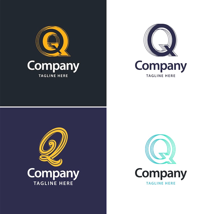 Bezpłatny plik Wektor letter q big logo pack design kreatywny nowoczesny projekt logo dla twojej firmy