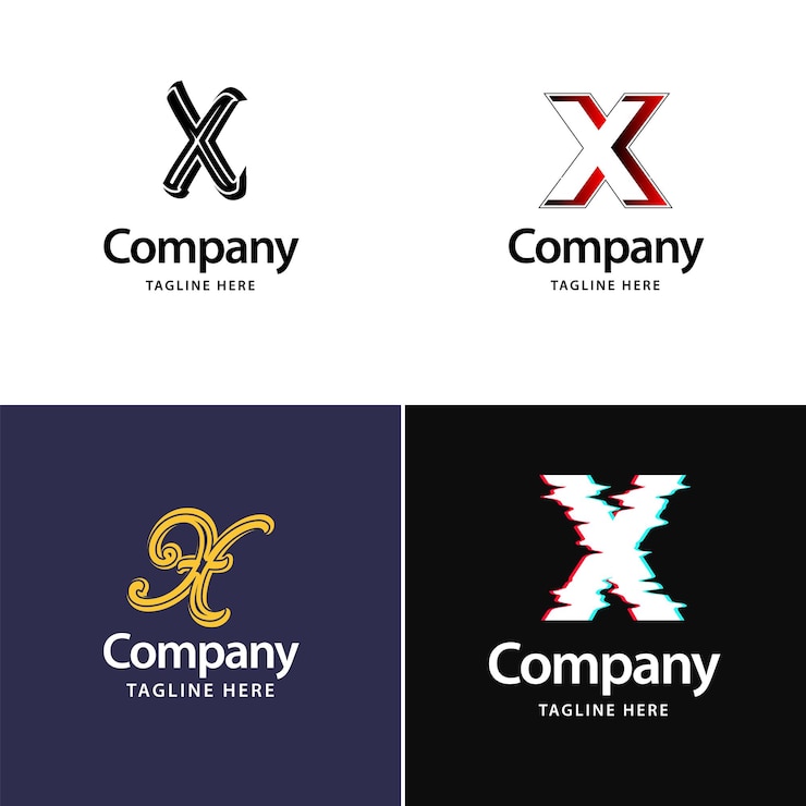 Bezpłatny plik Wektor letter x big logo pack design kreatywny nowoczesny projekt logo dla twojej firmy wektor ilustracja nazwy marki