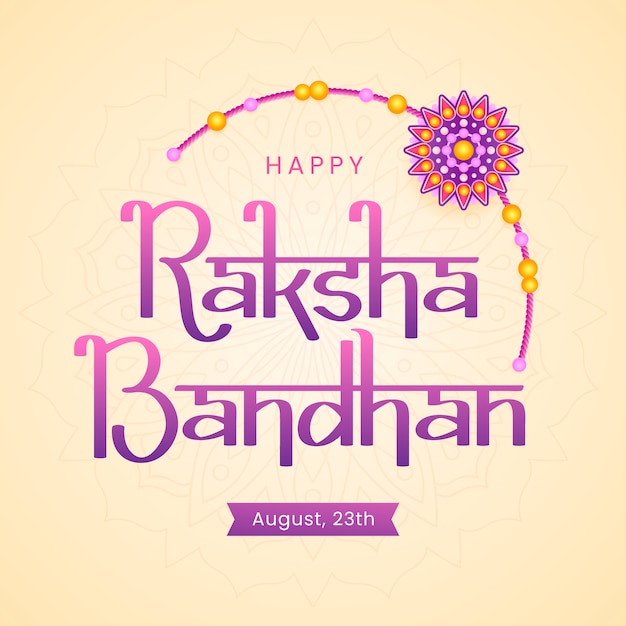 Bezpłatny wektor lettering na świętowanie festiwalu raksha bandhan