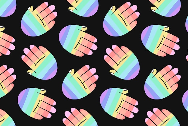 Lgbtq + Tęczowe Tło, Ręcznie Doodle Wzór Wektora