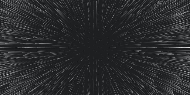 Lightspeed tło podróży. Ruch centryczny śladów gwiazd.