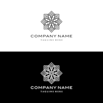 Linia kwiatowy kwiat mandala wzór logo design inspiracja