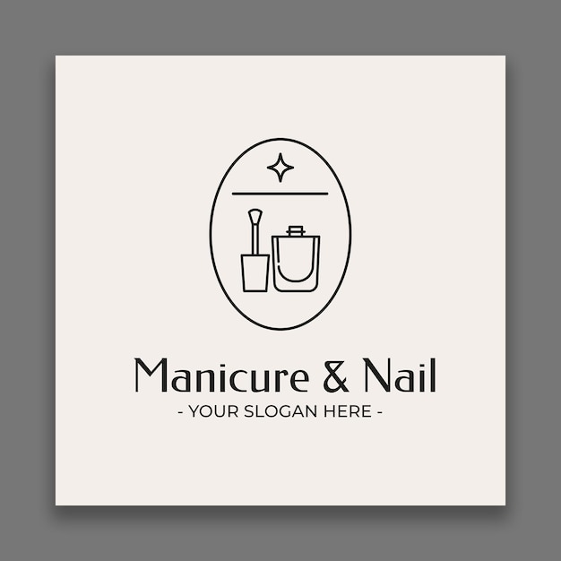Bezpłatny wektor liniowy manicure i logo salonu paznokci