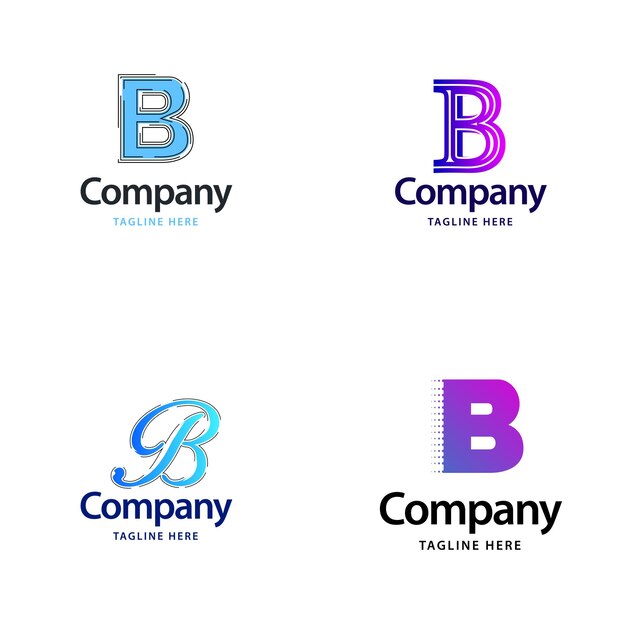 Litera B Big Logo Pack Design Kreatywny nowoczesny projekt logo dla Twojej firmy