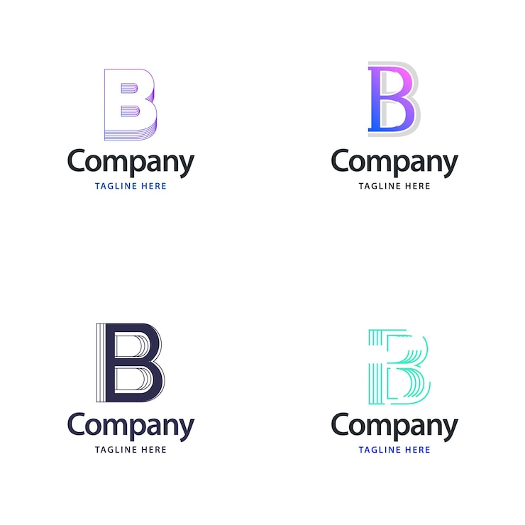 Bezpłatny plik Wektor litera b big logo pack design kreatywny nowoczesny projekt logo dla twojej firmy