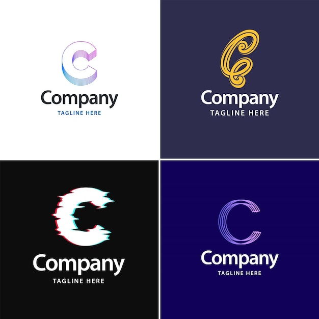 Bezpłatny wektor litera c big logo pack design kreatywny nowoczesny projekt logo dla twojej firmy vector ilustracja nazwy marki