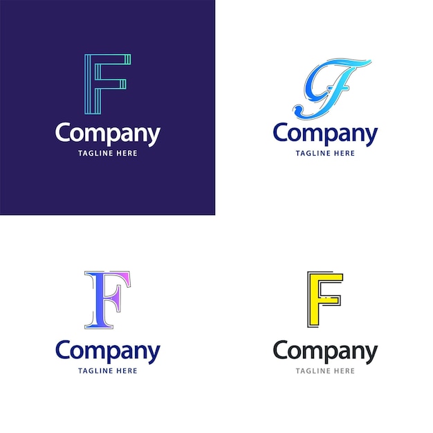 Bezpłatny wektor litera f big logo pack design kreatywny nowoczesny projekt logo dla twojej firmy vector ilustracja nazwy marki