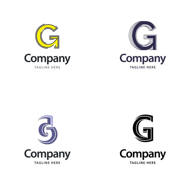 Bezpłatny wektor litera g big logo pack design kreatywny nowoczesny projekt logo dla twojej firmy vector ilustracja nazwy marki